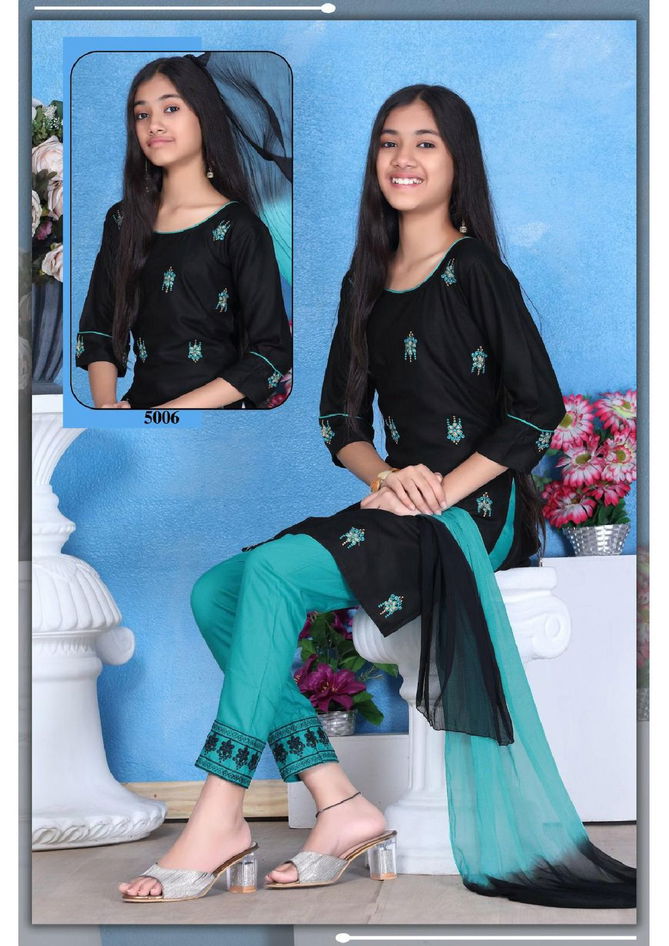 Gauri By Trendy Size Set Kids Kurti With Bottom Dupatta Girls Wear Catalog